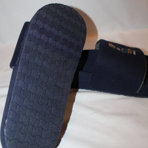 NIB POLO RALPH LAUREN MEN'S BEAR COTTON SLIDE NAVY‎ BLUE - Picture 5 of 5